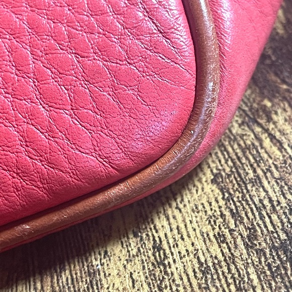 Dooney & Bourke Poppy Red Hobo Shoulder Bag with Leather Trim Horse bit strap - Picture 11 of 16